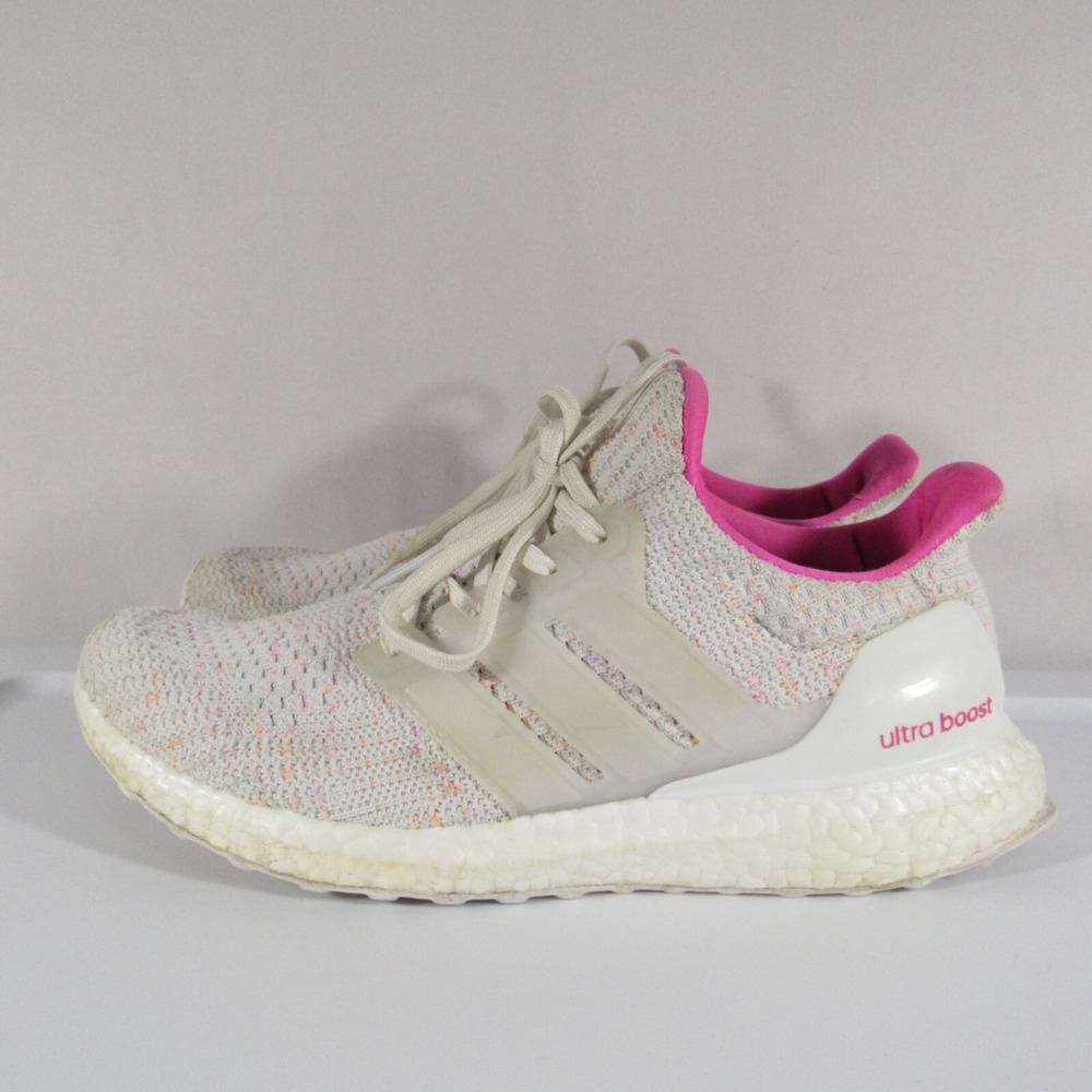 ADIDAS UltraBoost 4.0 DNA /Cloud White & Pink Running Shoes Women's Size 9.5 - Picture 2 of 9